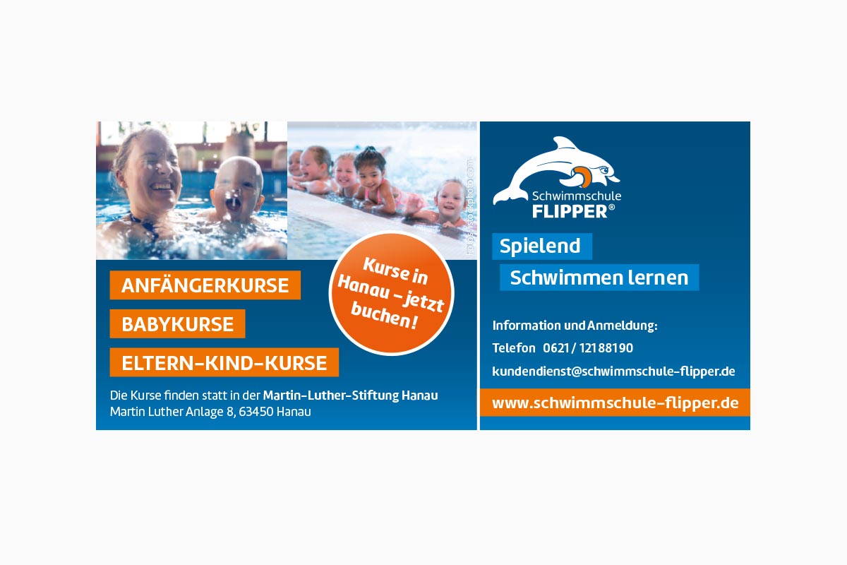 Anzeige für Schwimmschule Flipper Hanau