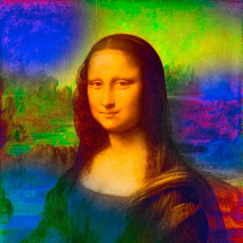 Doris Schneider, Ausstellungsdesign - Mona Lisa in bunt